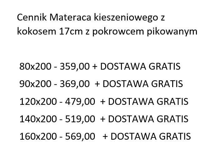 Materac Materace NOWE 90,120,140,160 x 200 Kieszeniowy wys. 24cm