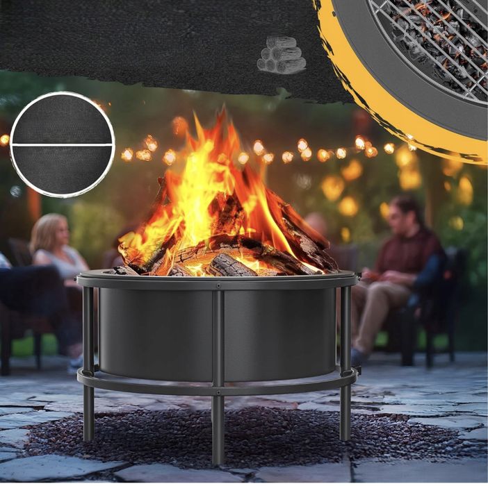 Palenisko z rusztem mobilne misa paleniskowa 65 cm GRILL + pokrowiec
