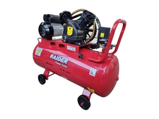 Повітряний компресор масляний на 100 л RAIDER повітряний на ремні