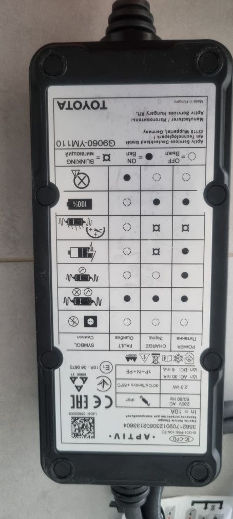 Ładowarka zasilacz TYPE 2 10A originał TOYOTA LEXUS