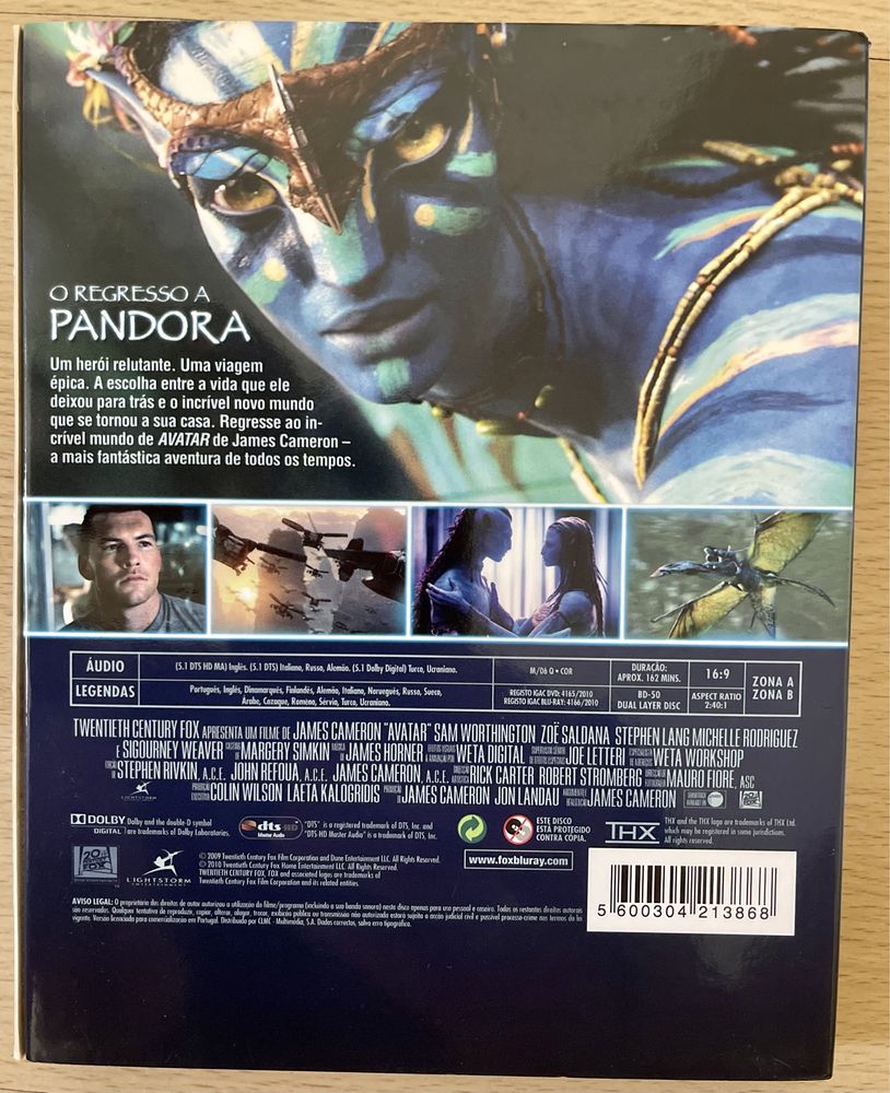 Avatar filme em Blue Ray como novo - com oferta de um DVD do filme Mamma Mia