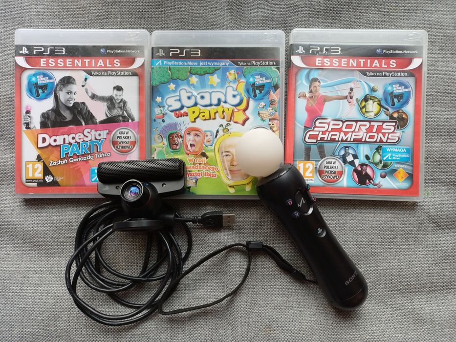 Zestaw PS Move PS3 plus 3 gry