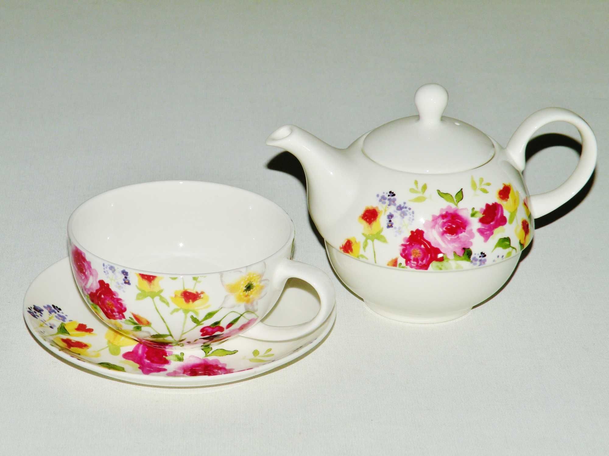 Zestaw porcelanowego imbryczka i filiżanki Home & You Fine Bone China