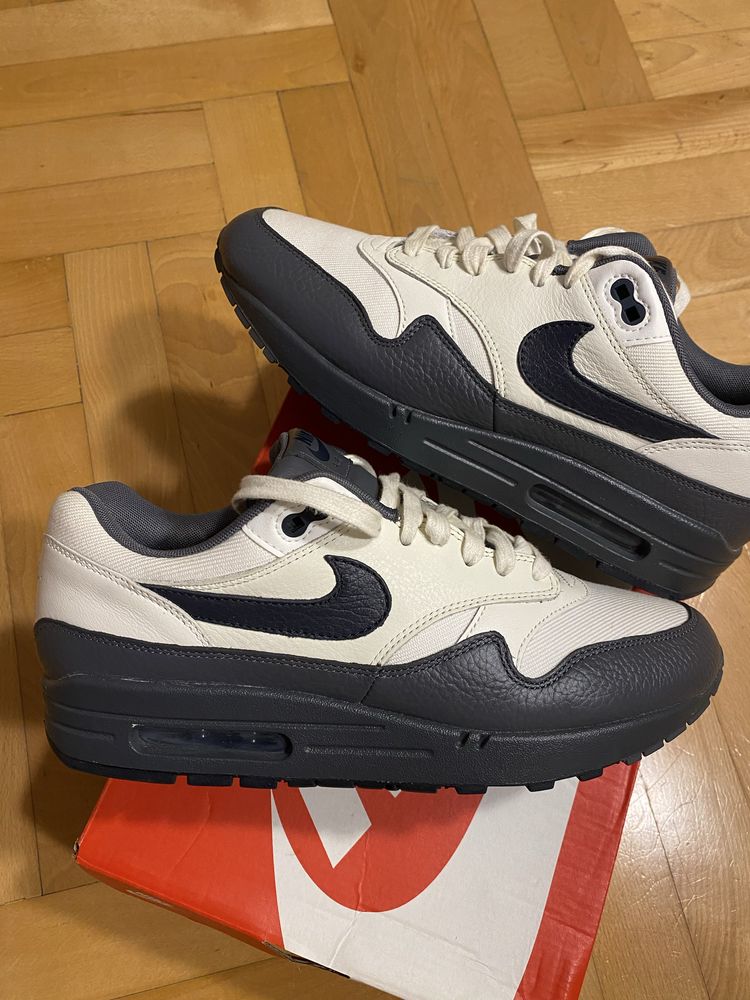 nike air max 1 premium sail dark obsidian 2017 us11.5 nowe