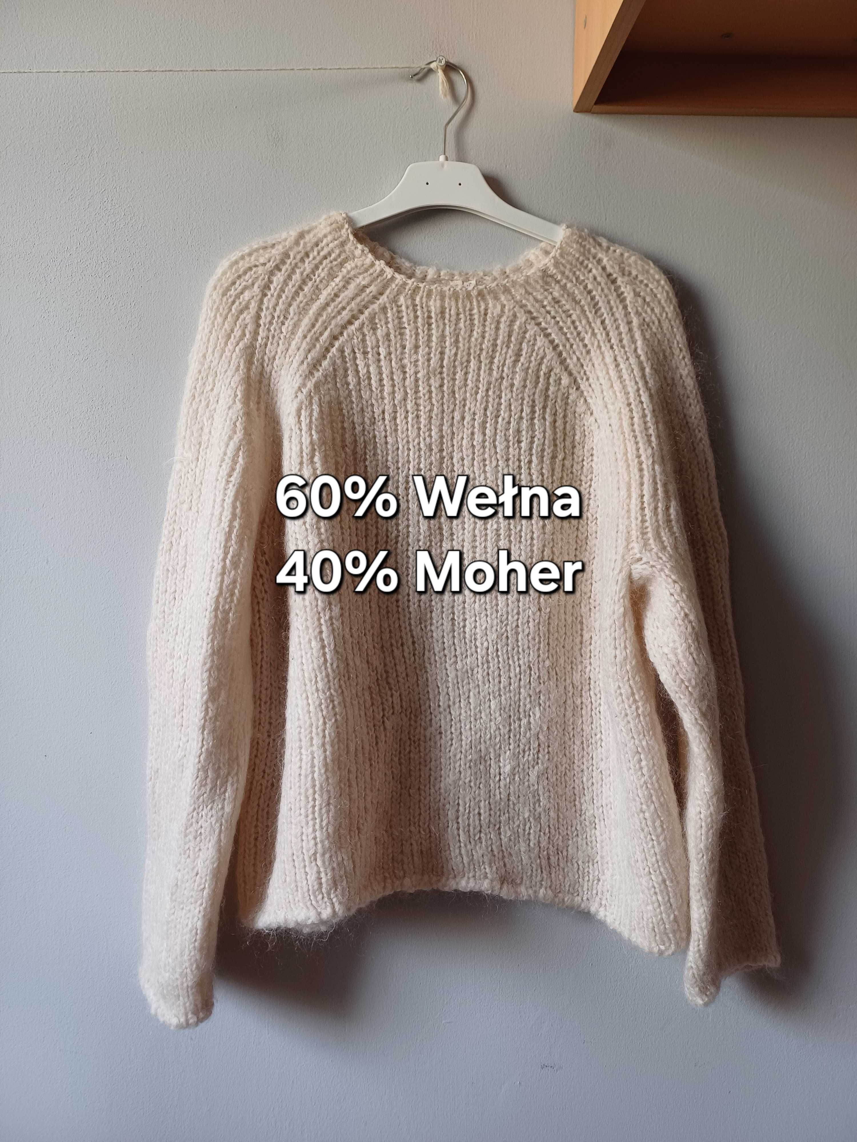 Arket dzianinowy sweter wełna moher rozmiar M