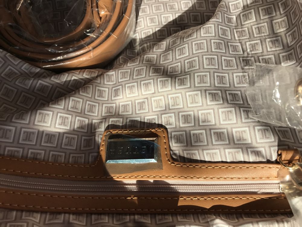 Torba XL Jette Joop, skóra z metalizowanym lnem, kieszenie, przegrodki