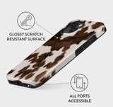 Nowe‼️ Brązowe etui z wzorem • krowiego futra • dla IPHONE 16 Pro Max.