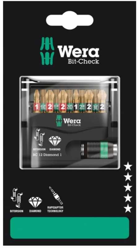 WERA BIT-CHECK 12 DIAMOND 1 SB zestaw bitów