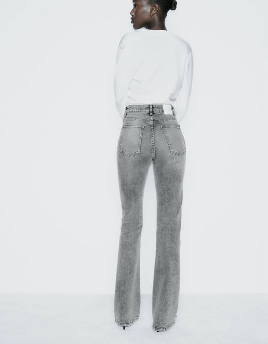 Zara flare high waist jeans Джинси сірі кльош зара