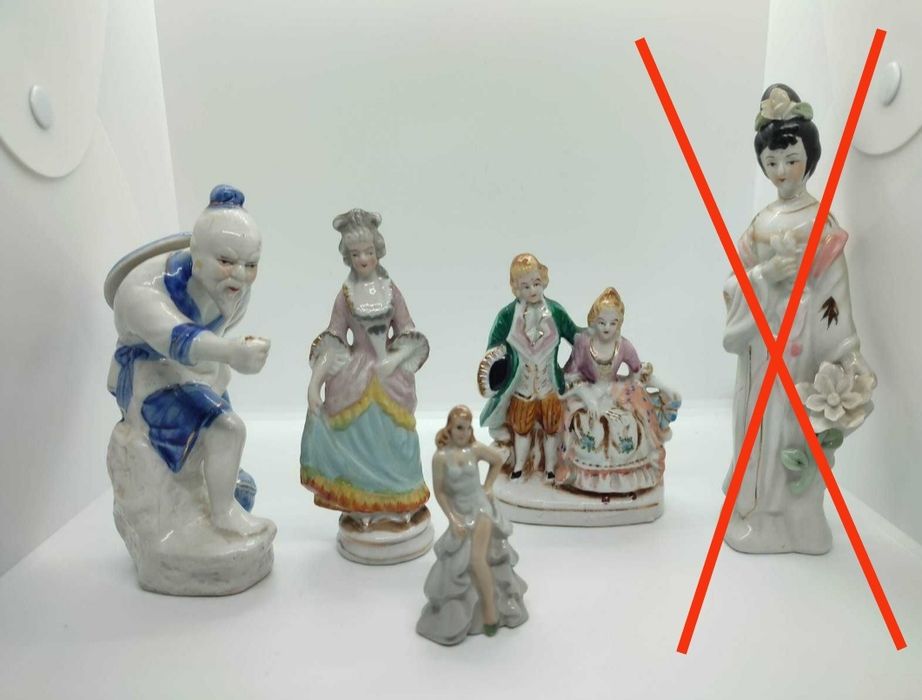 Статуэтки Гейша , танцовщица, рыбак, дама с кавалером