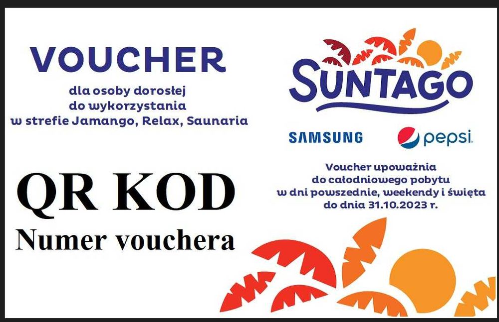 Voucher Suntago 3 strefy, osoba dorosła