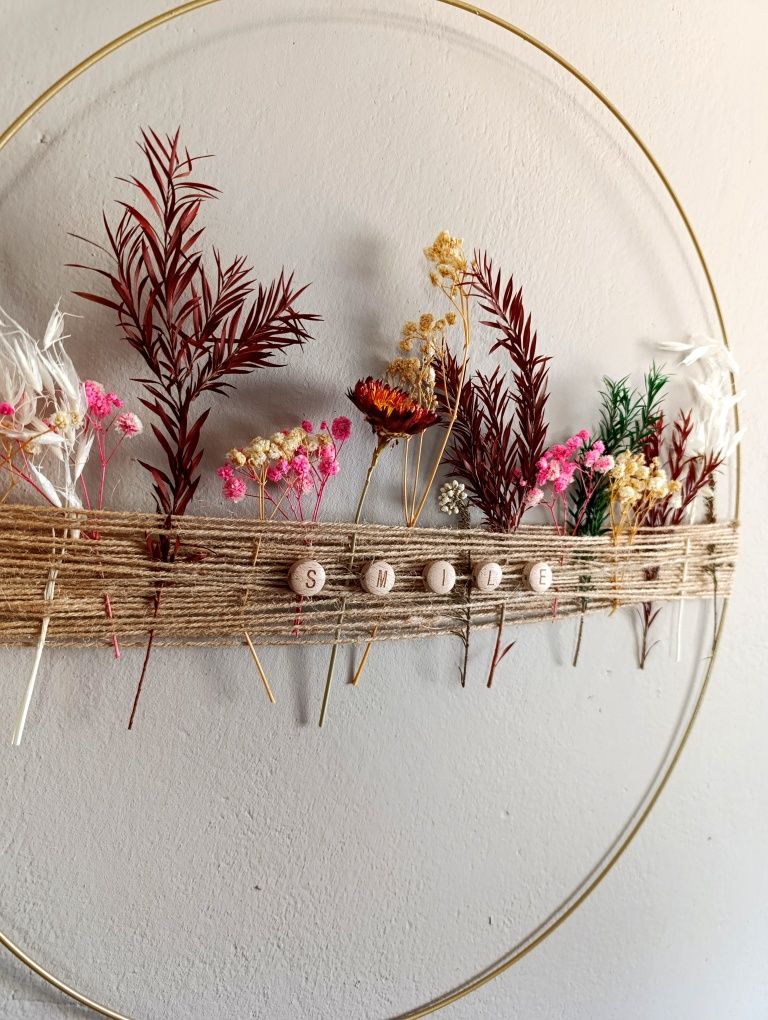 Minimalistyczny wianek na drzwi ścianę Boho rustykalny Ethereal circl
