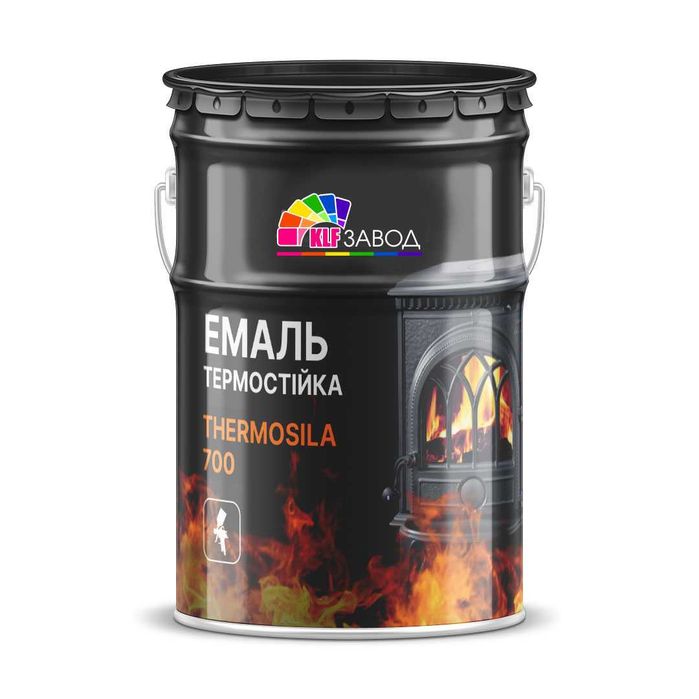Термостійка фарба чорна Термосила 700 гр.С 9 кг