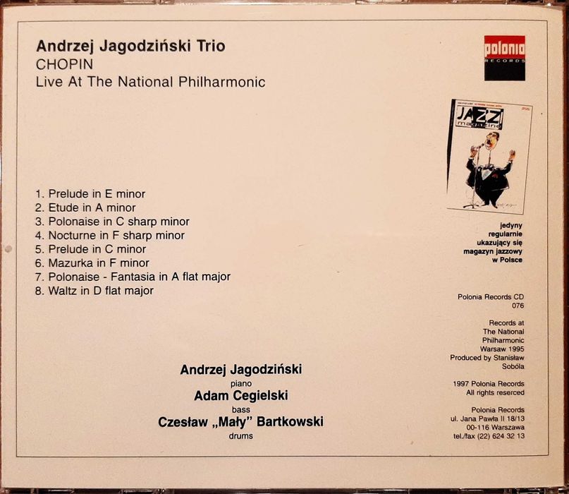 Andrzej Jagodziński Trio – Chopin Live CD