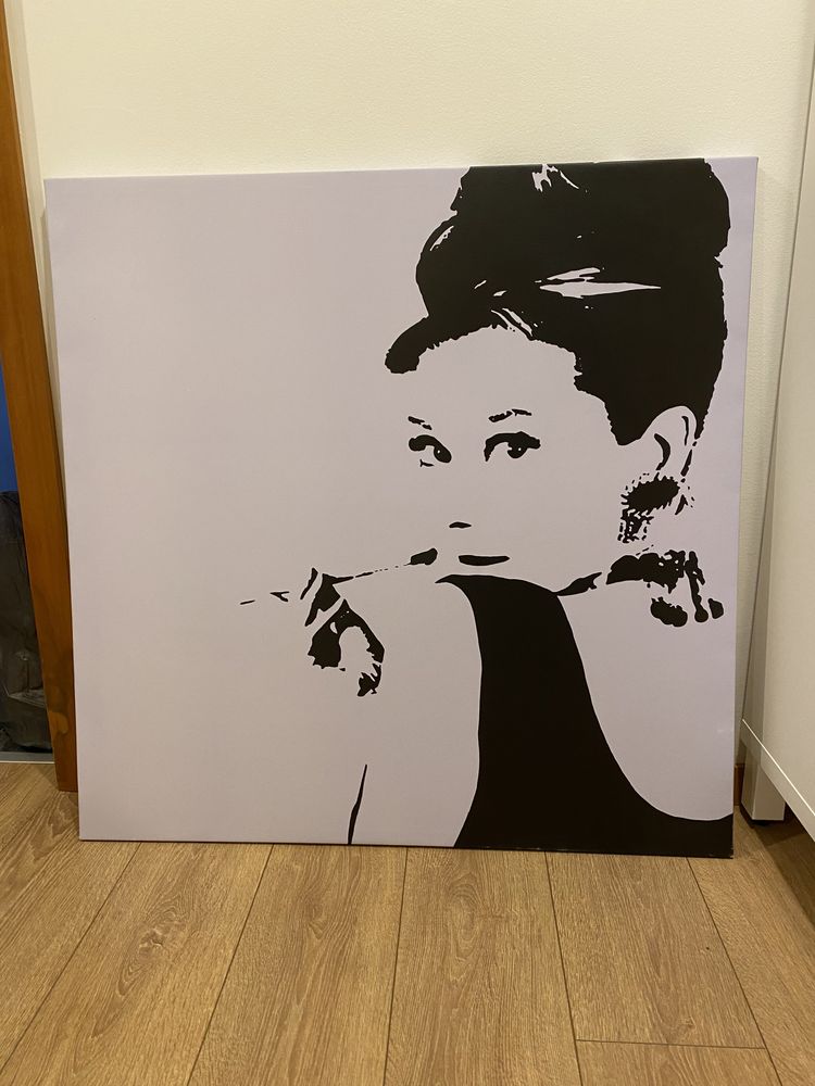 Quadro em tela Audrey 90cmx90cm