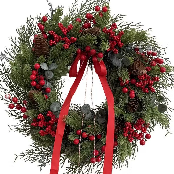 Великий різдвяний вінок,прикраса на двері, різдвяний декор, новорічний