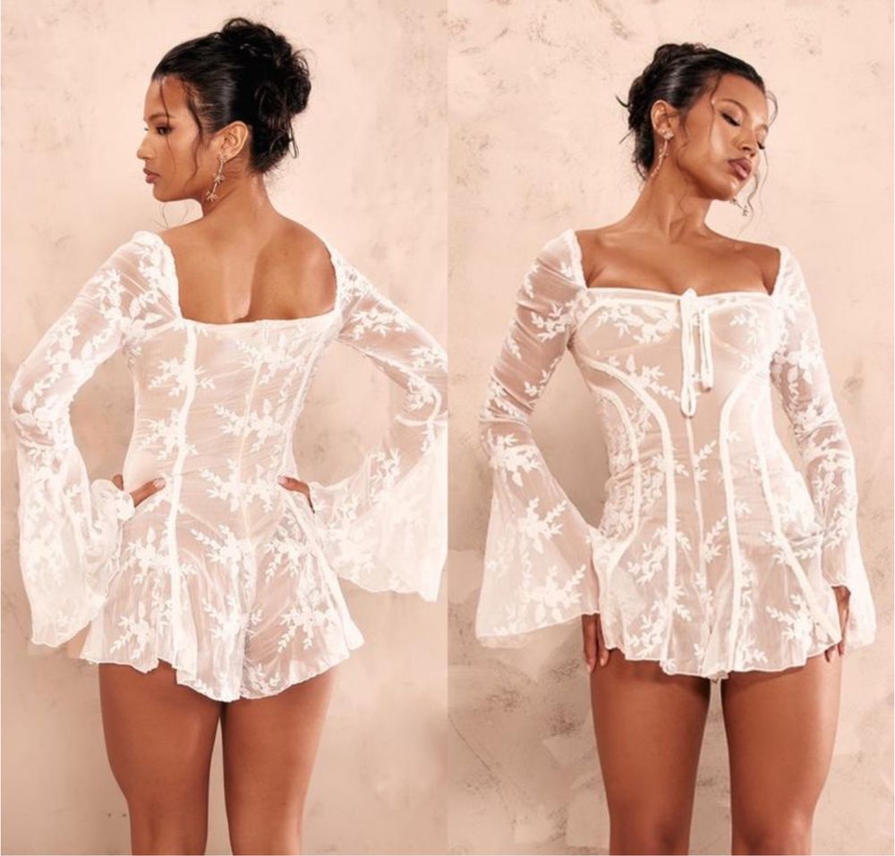 Мереживний ромпер PLT комбінезон Prettylittlething