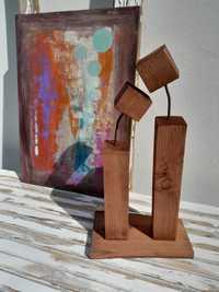 Escultura em madeira (casal)