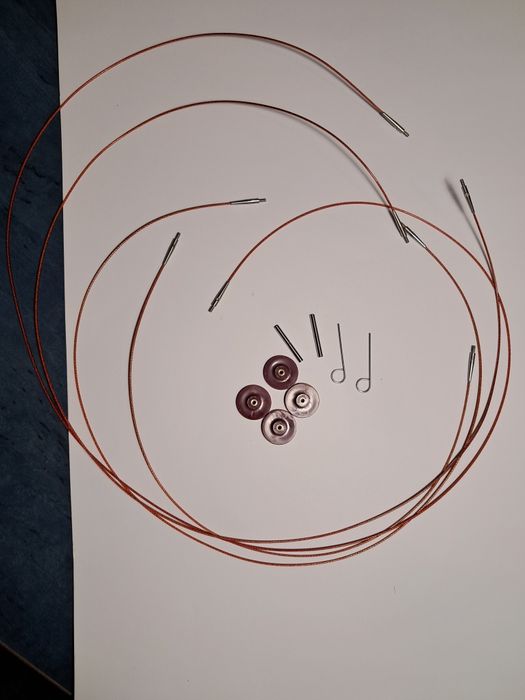 Zestaw drutów dziewiarskich metalowych jak knitpro wymienne żyłki knit