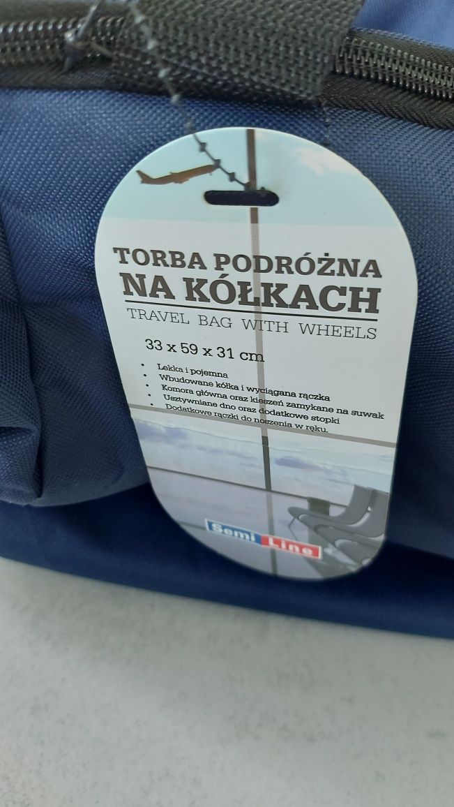 Torba podróżna na kółkach, nowa.