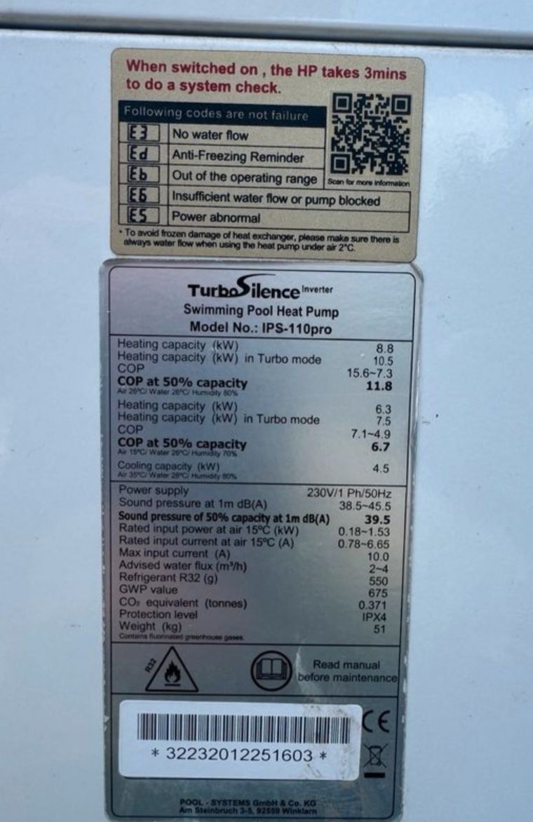 Pompa ciepła do basenu Inverter 11 kW