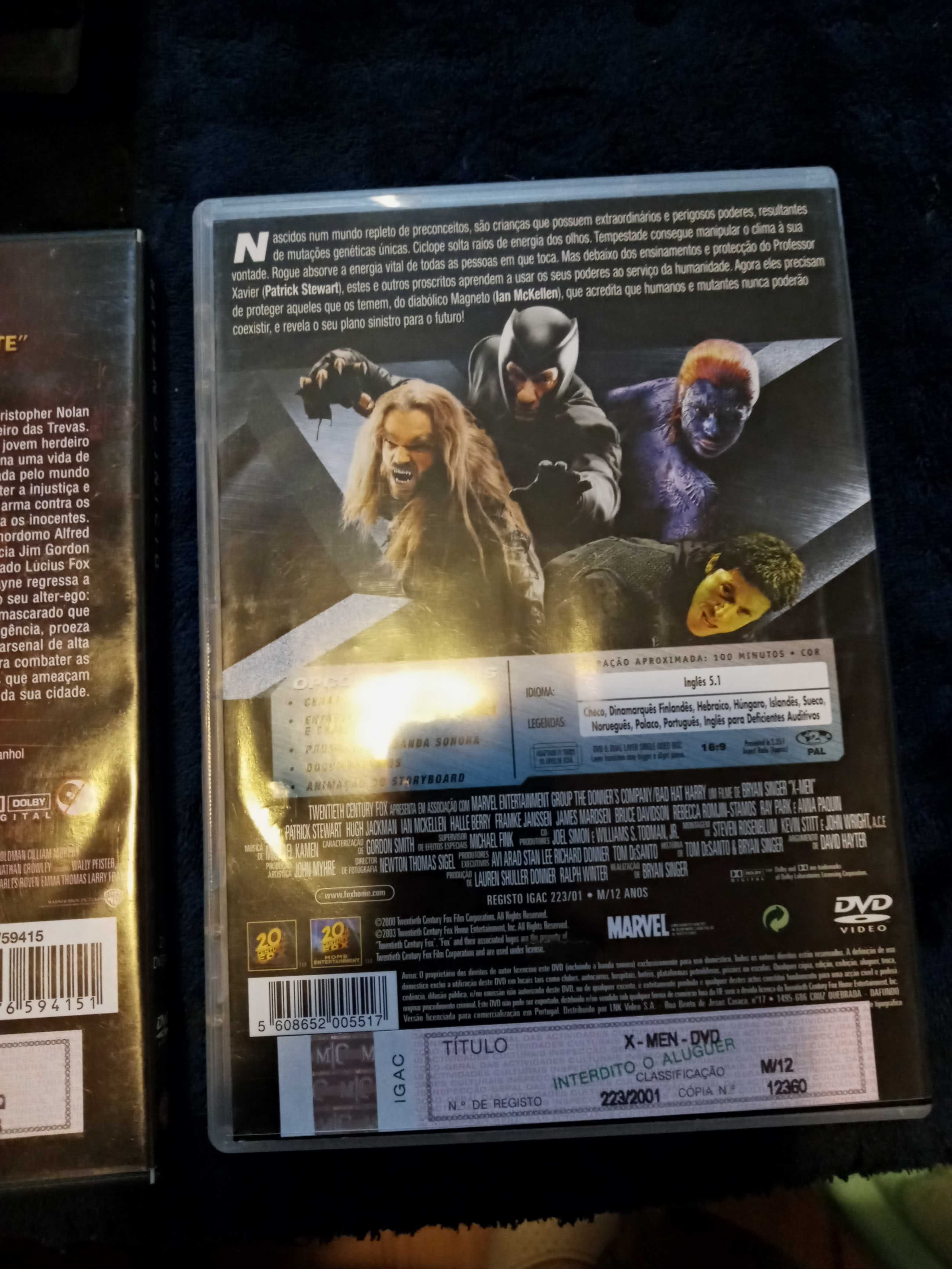 2 dvds batman o enicio e x-man