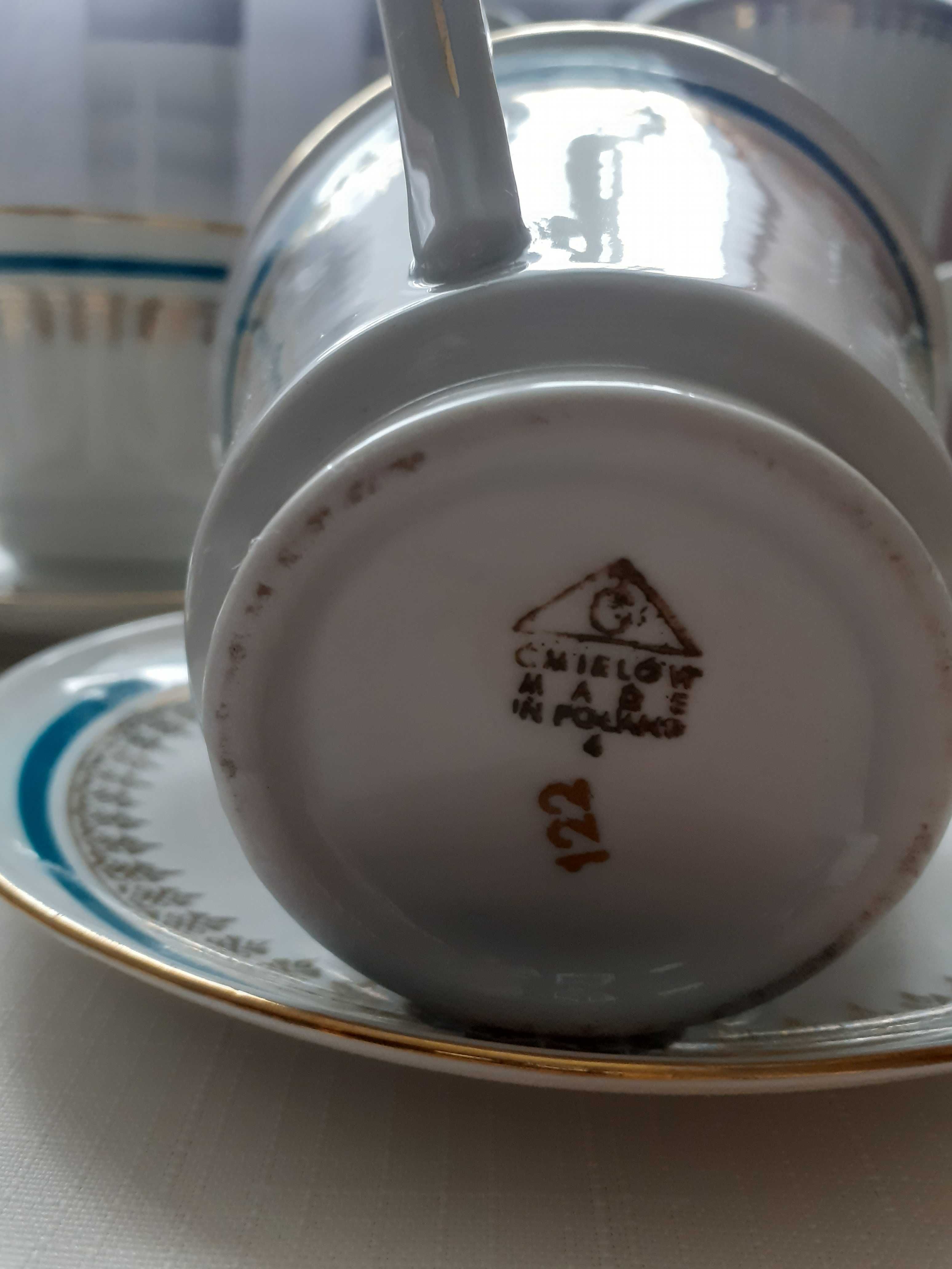 6 osobowy porcelanowy zestaw do kawy Ćmielów