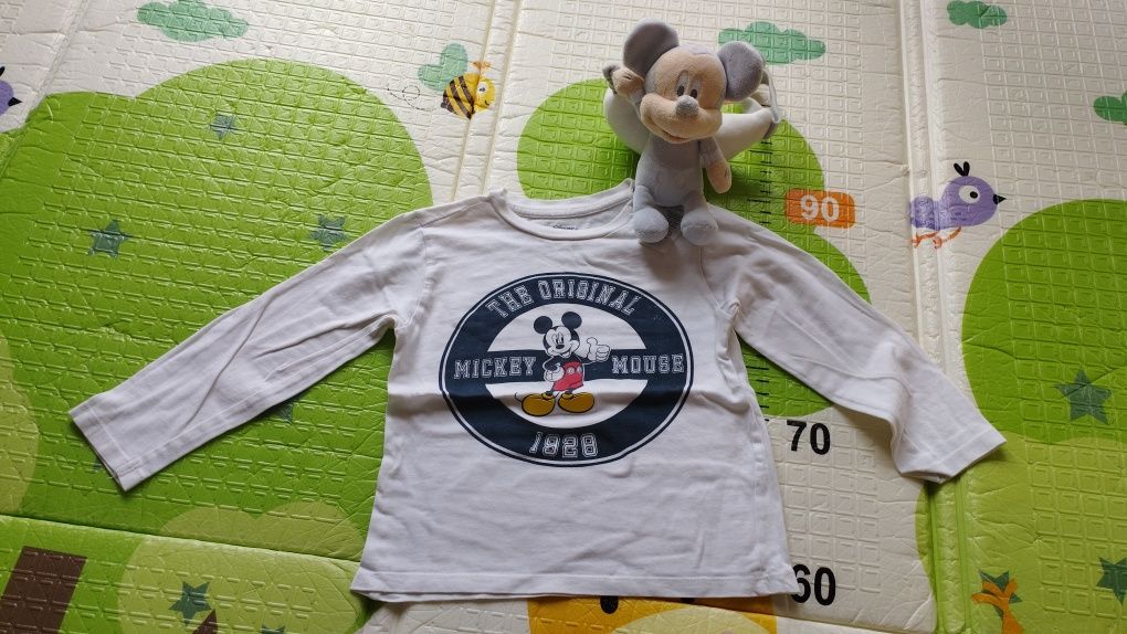 T-shirt Mickey de manga comprida 24-36 meses