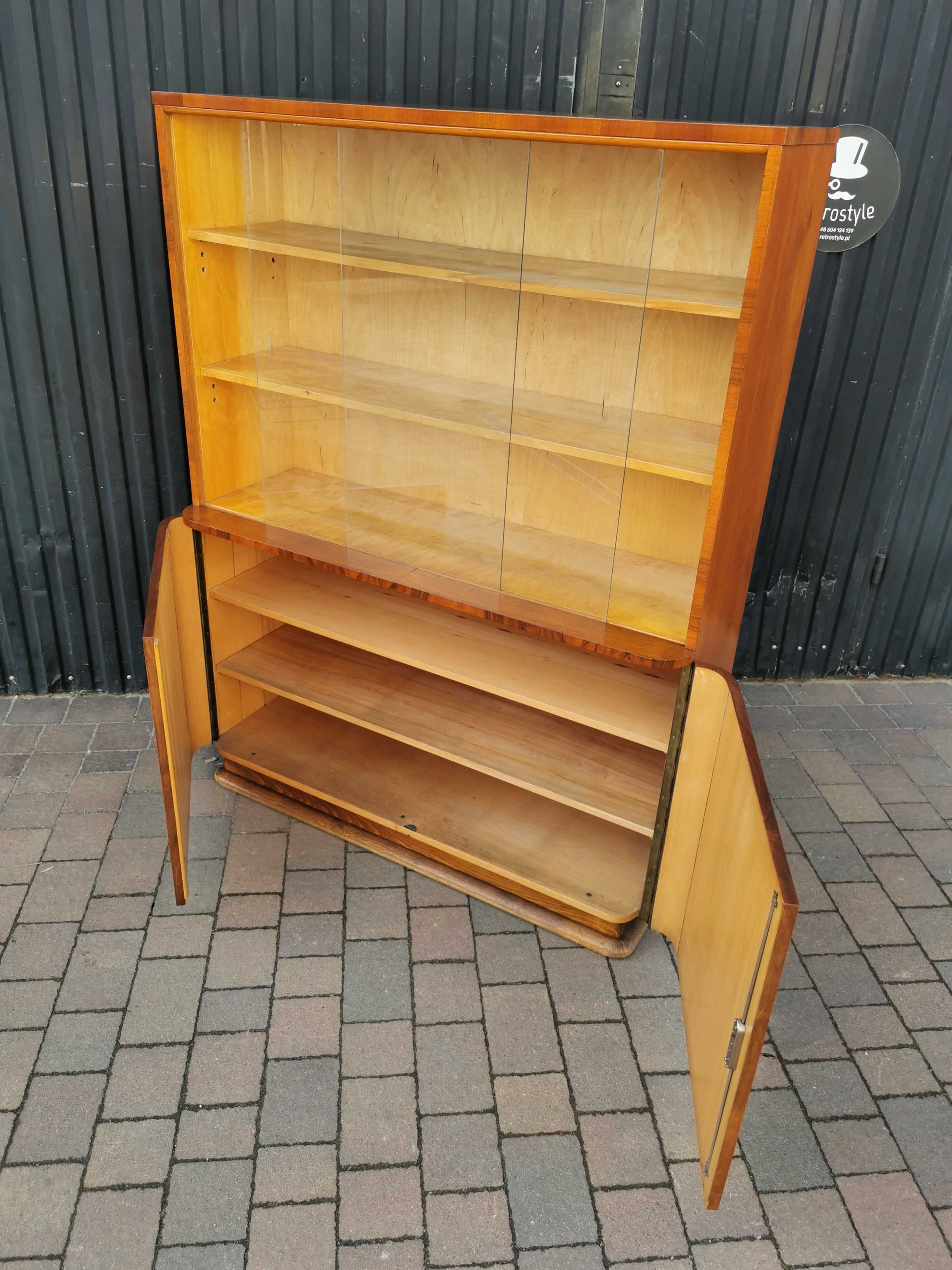Biblioteczka ART DECO, proj. J. Halabala, Czechosłowacja '30-'50, PRL