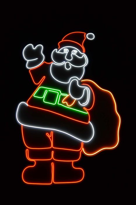 Mikołaj renifer choinka dekoracje iluminacje napis wesołych świat led