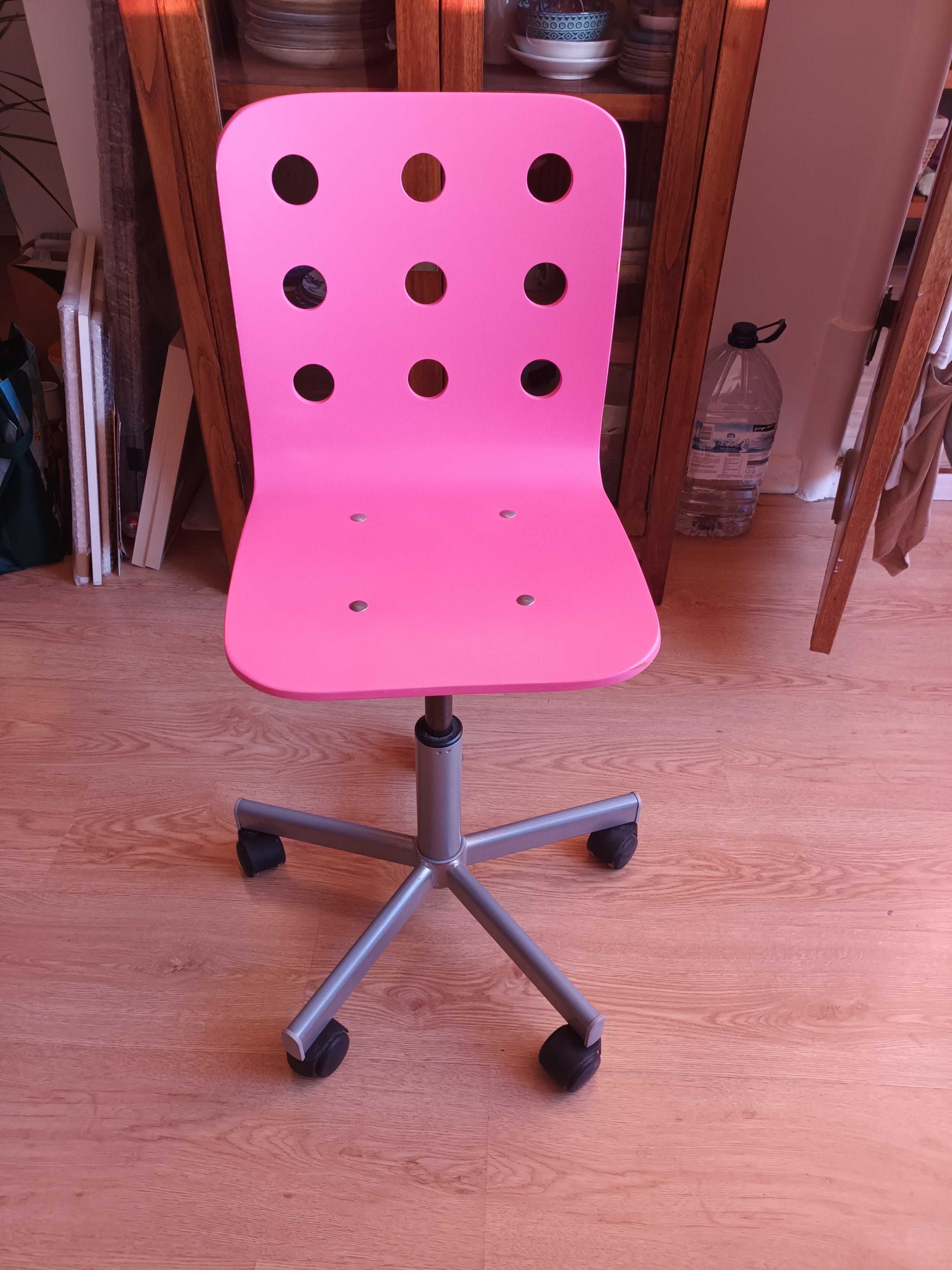 Cadeira rosa escritório criança ajustável Ikea