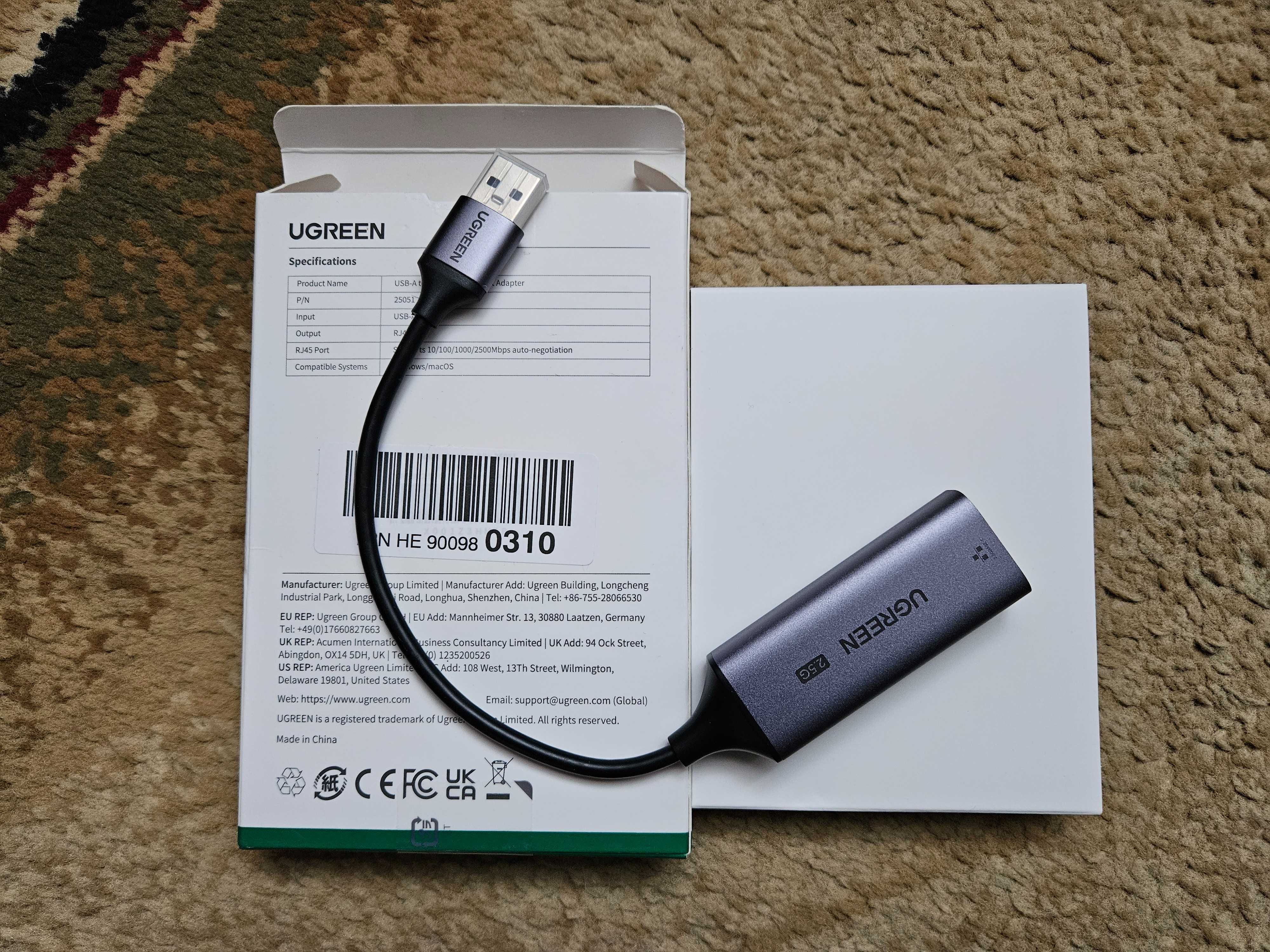 UGREEN Adapter USB 2.5G LAN Ethernet [USB 3.0 na RJ45] [Jak nowy]