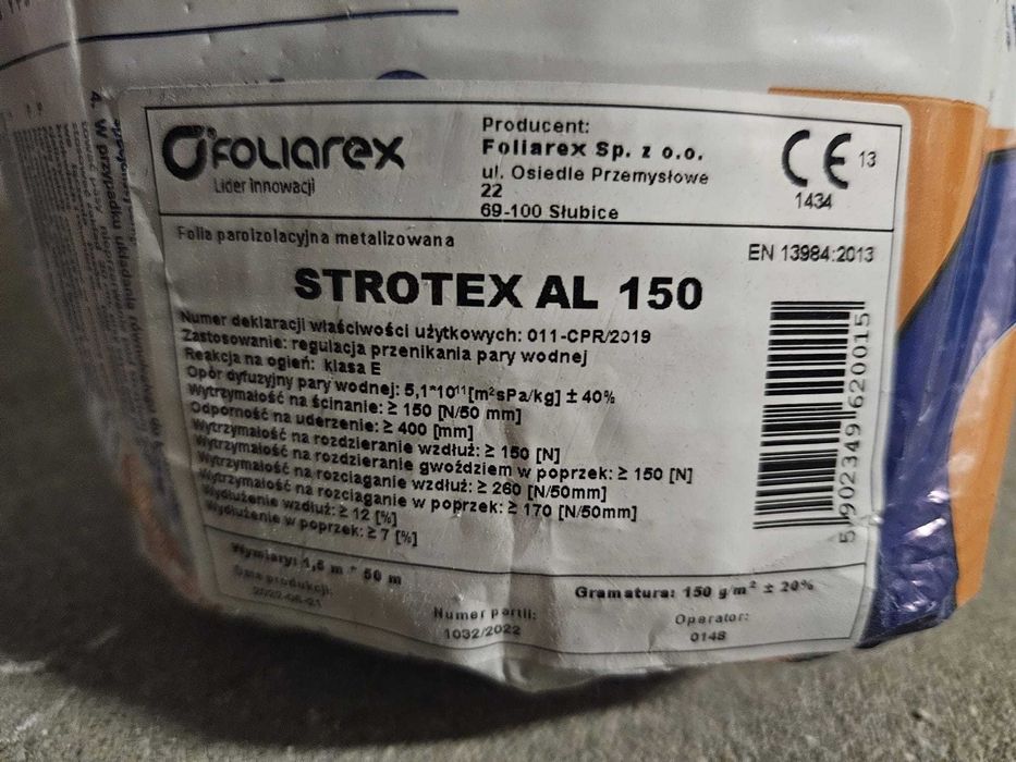FOLIA PAROIZOLACYJNA z ekranem aluminiowym STROTEX AL 150