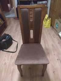 Krzesło Krzesła Drewniane Brązowego Materiałowe