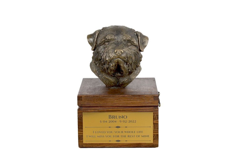 Norfolk Terrier urna na skrzynce brązowa Art-Dog
