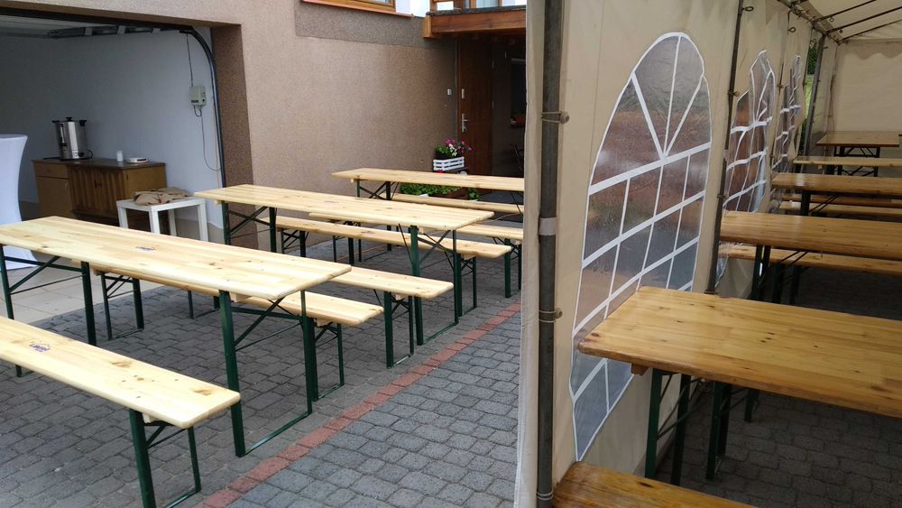Wynajem Stoły ławki krzesła komplety biesiadne - wynajem ławostołów