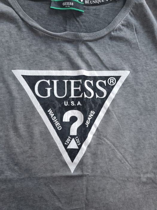 Bluzka z krótkim rękawem szara Guess rozmiar XS