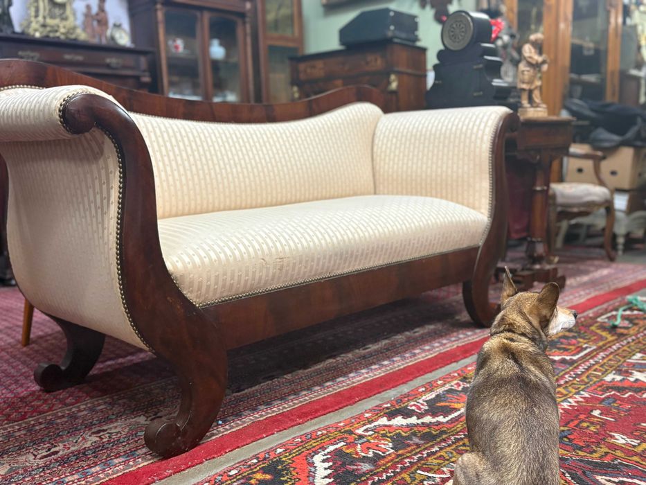 XIX w. Sofa biedermeier w mahoniu