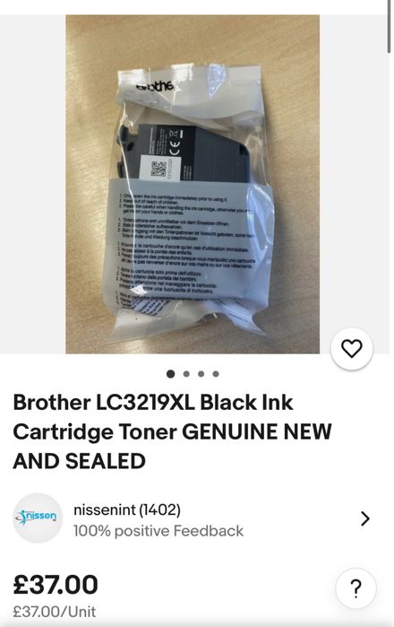 Оригінальний картридж brother lc3219xl bk (black) – новий, запечатаний