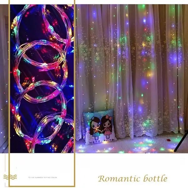 Гірлянда Штора Роса 3 х 3 м, 300LED USB колір. Мультиколор + Пульт ДУ