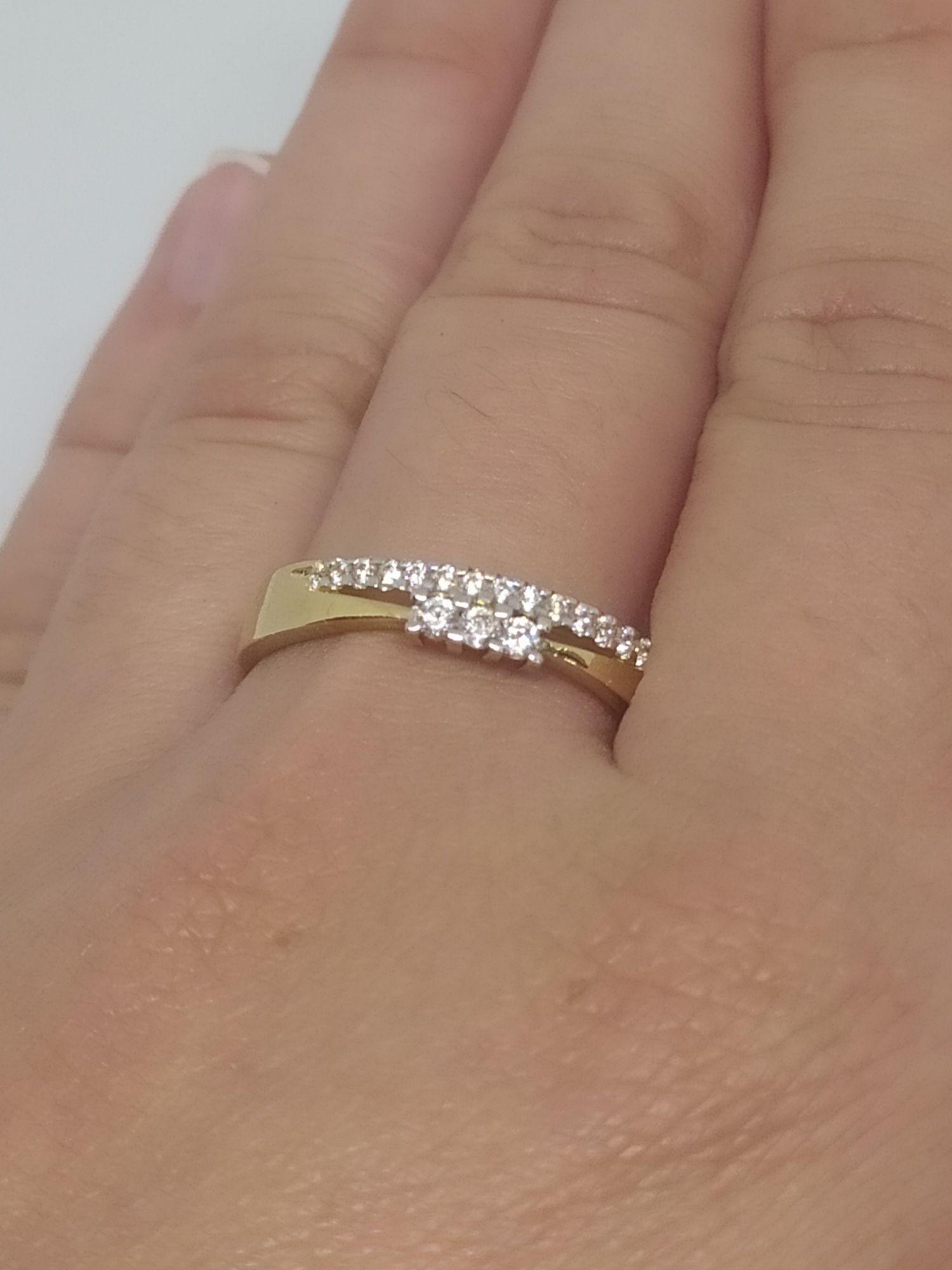 Złoty podwójny pierścionek pr 585 duże rozmiary