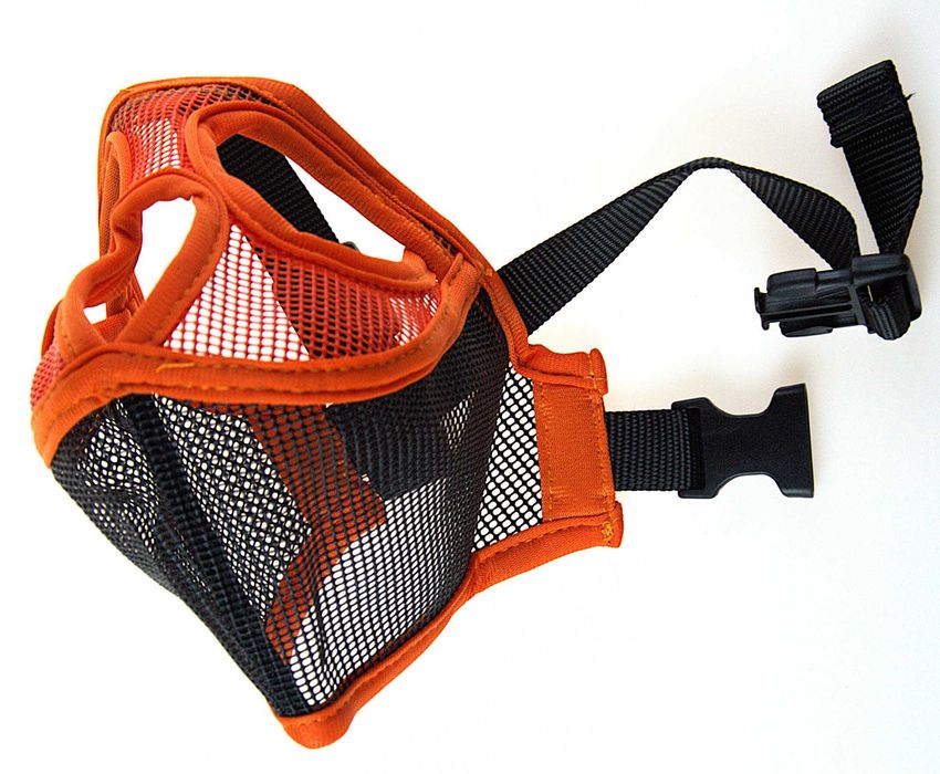 Regulowany,kaganiec,maska,krótki pysk psa, kolor pomarańcz, rozm.S i M