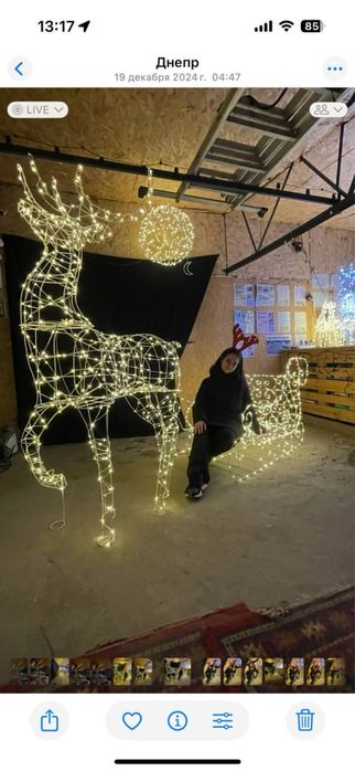 Акція. Олень новорічний. та інші фігури Сани Новогодние олени. Декор.