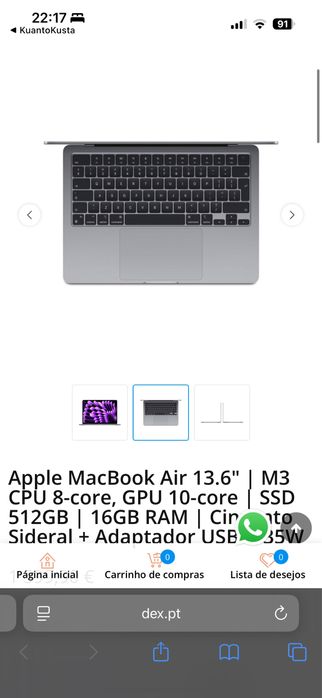 MacBook Air 2025 13,6” M3 512Gb  16GB RAM