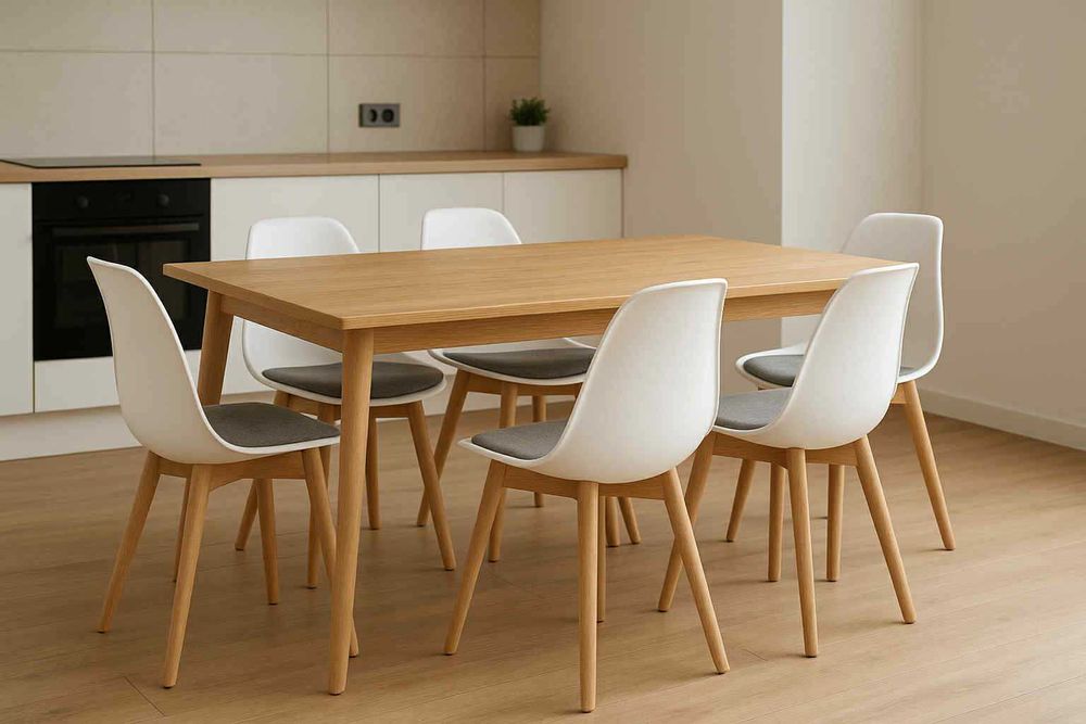 Nowe białe  krzesła do jadalnii kuchnii salonu