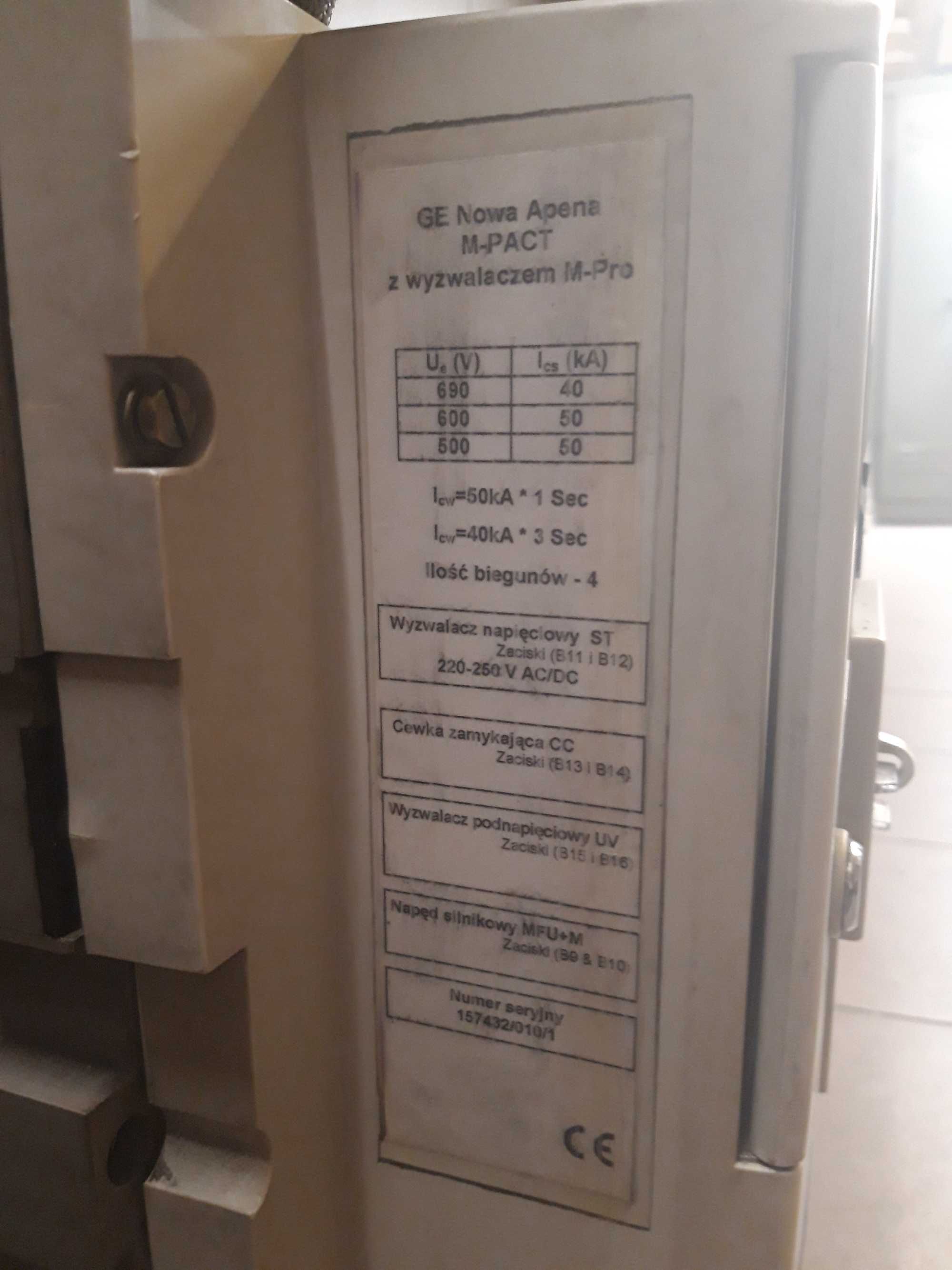 Wyłącznik mocy APENA M-PACT MS41F25, In = 2500A