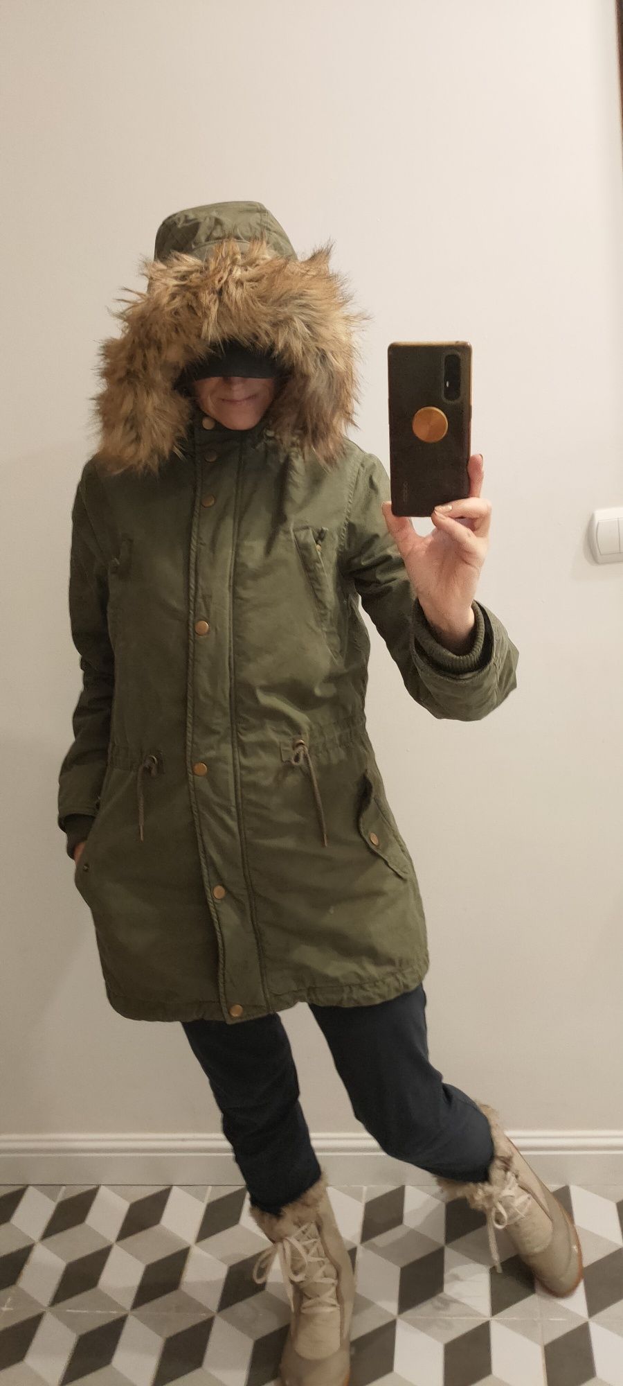 Parka, kurtka, khaki, kurtka wiosenna