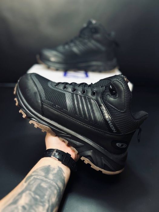 Ботинки мужские саломон Salomon / кожаные ботинки термо / не промокают