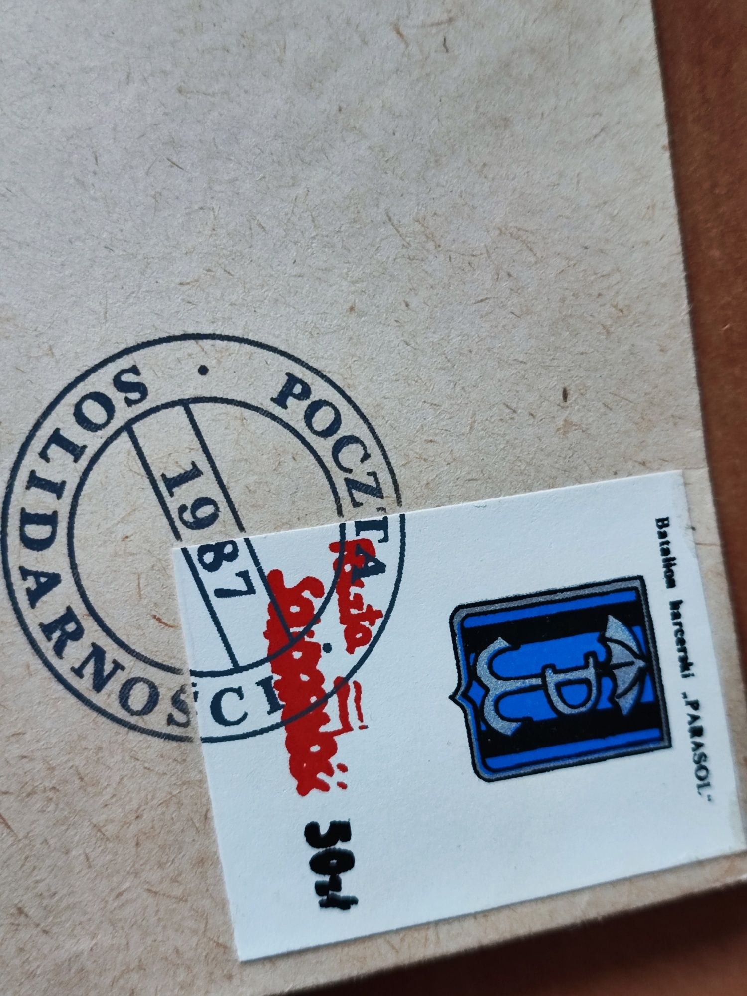 Koperta i znaczek POCZTA SOLIDARNOŚCI 1987 r.