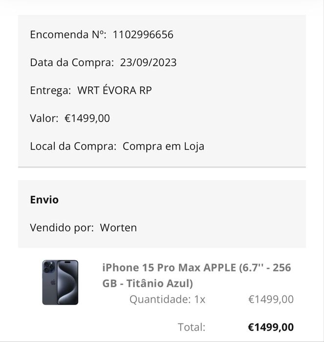 Iphone 15 Pro Max 256GB + Capa Apple